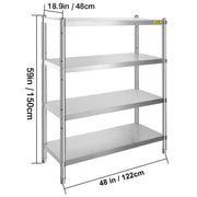 Load image into Gallery viewer, Amocart 4-Tier Stainless Steel Commercial Storage Rack Shelf for Kitchen Warehouse Garage Storing Kitchenware