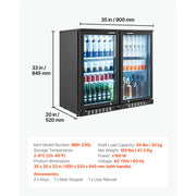 Bild in Galerie-Viewer laden, Amocart 7.4/11.4 Cu. Ft Back Bar Cooler with LED Lighting Adjustable Shelves Low-E Glass Display Cooler for Beer Wine Drink