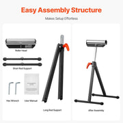 Load image into Gallery viewer, SucceBuy Roller Stand 135lbs/250lbs LBC Adjustable Height with 11.5in Polished Steel Roller Head Woodworking Extension Support