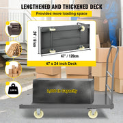Load image into Gallery viewer, Succebuy Platform Truck 2000lbs Capacity Steel flatbed Tool Cart 47" x 24" x 32" Flat Dolly Hand Trucks with 5" Nylon Casters