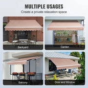 Load image into Gallery viewer, SucceBuy Manual Retractable Awning Outdoor Retractable Sun Shade Water-Resistant Polyester Patio Door Window for Backyard - AMOCART