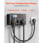 Bild in Galerie-Viewer laden, SucceBuy Manual EV Charging Switch for Dryer & EV 24A Max 240V with Circuit Breaker Real-Time Display Hand-Operated Selector ETL
