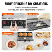 Load image into Gallery viewer, Amocart Dutch Pancake Maker 9PCS Diameter Dorayaki Baker Machine Commercial Electric Poffertjes Grill Non-stick Stainless Steel