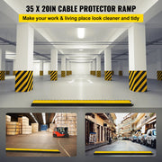 Load image into Gallery viewer, SucceBuy 1 Pack 5 Channels Cable Protectors Ramp Heavy Duty Cable Cover Guard Wire Cord Ramp Driveway Rubber Traffic Speed Bumps