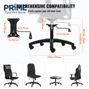 Load image into Gallery viewer, SucceBuy Office Chair Base Replacement 28" 2500 lbs Static Universal Computer Desk Chair Stool Desk Base Replacement Black - AMOCART