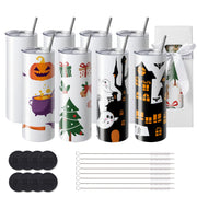 Load image into Gallery viewer, SucceBuy 8/12/14/16/24/50PC Straight Sublimation Tumblers Blank Tumbler Bulk Stainless Steel Double Tumbler Cups Heat Transfer