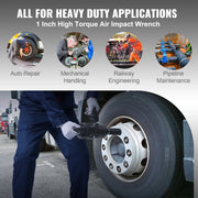 Load image into Gallery viewer, SucceBuy Air Impact Wrench Up to 2730 ft-lbs Reverse Torque Output 1" Pneumatic Impact Gun for Heavy Duty Repairs - AMOCART