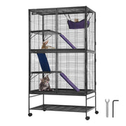 Load image into Gallery viewer, Amocart 64.6" Rolling Metal Ferret Cage Large 4-Tier Critter Nation Cage Small Animal Cage for Rats Hamster Guinea Chinchilla