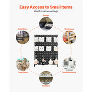 Load image into Gallery viewer, SucceBuy 1/2Sets Pegboard Display Stand 17x13in Tabletop Steel Peg Board Panel with 15 Hooks for Grocery Retail Jewelry Store - AMOCART