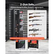 Charger l'image dans la visionneuse de galerie, Amocart Gun Safe Cold-Rolled Steel Fireproof Cabinet with Keypad & Key with Magazine and Lighting Adjustable Racks for Rifles