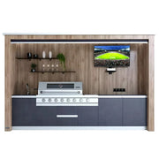 Charger l'image dans la visionneuse de galerie, Cuisine d'extérieur de luxe moderne sur mesure en acier inoxydable 304, barbecues noirs avec toit pour camping, jardin, piscine, usage commercial
