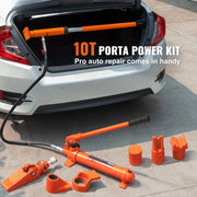 Load image into Gallery viewer, SucceBuy 10/12T Porta Power Kit Portable Hydraulic Jack with 4.6 ft/1.4 m Oil Hose Auto Body Frame Repair Kit with Storage Case