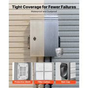 Load image into Gallery viewer, Amocart Outdoor Electrical Box 20 x 16 x 8 in Stainless Steel Ventilated Electrical Enclosure with Thermostat and Fan, Rain Hood, Hinge Connection, Wall/Pole Mounted