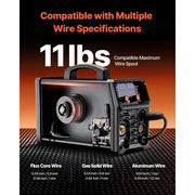 Bild in Galerie-Viewer laden, SucceBuy 5-in-1 MIG Welder 200Amp Pluse Mig Welding Machine Gas MIG/Flux Core MIG/Stick/Lift TIG/AU TIG with LCD Screen Display