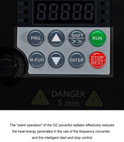 Charger l'image dans la visionneuse de galerie, Onduleur VFD 220V 380V 0,75/1,5/2,2/4/5,5KW pour moteur à onduleur de contrôleur de vitesse à fréquence variable triphasé