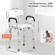 Load image into Gallery viewer, Amocart Shower Chair with Back Adjustable Height for Bathtub Non-slip Bathroom Bench Seat for Elderly Disabled 350 LBS Capacity
