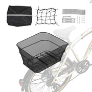 Charger l'image dans la visionneuse de galerie, Amocart Rear Bike Basket Wire Mesh Bicycle Basket with Waterproof Cover Durable Metal Bike Back Basket Fits Most Rear Bike Rack