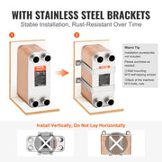 Load image into Gallery viewer, SucceBuy Heat Exchanger 5"x 12" 80 Plates Brazed Plate Stainless Steel For Floor Heating Water Heating Snow Melting Beer Cooling - AMOCART
