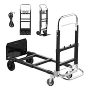 Charger l'image dans la visionneuse de galerie, Amocart 2 in 1 Folding Hand Truck 500lb Load Capacity for 4-Wheel Mode Convertible Hand Truck Dolly with Wheels for Moving Home
