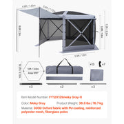 Load image into Gallery viewer, Pop up Gazebo Screen Tent Large Camping Canopy Tent with Removable Top & Carry Bag Quick-Set & Bite-Proof for Backyard