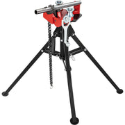 Load image into Gallery viewer, SucceBuy Steel Tripod Pipe Chain Vise 1/8-5in Capacity Foldable Legs Tri-Stand Bench Vice for Fixing Support Bending Metal Pipes - AMOCART