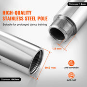 Bild in Galerie-Viewer laden, SucceBuy Professional Dancing Pole Spinning Static Dancing Pole Kit Portable Removable Pole 45mm Heavy-Duty Stainless Steel Pole