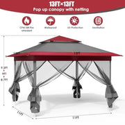 Load image into Gallery viewer, Pop Up Gazebo Tent Outdoor Easy Set-up Folding Shelter with Netting Metal Fe Sned House Shade Vented for Patio Lawn Party Bac