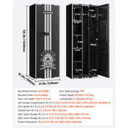 Charger l'image dans la visionneuse de galerie, Amocart Gun Safe Cold-Rolled Steel Fireproof Cabinet with Keypad & Key with Magazine and Lighting Adjustable Racks for Rifles