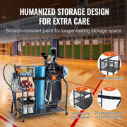 Load image into Gallery viewer, SucceBuy Golf Storage Garage Organizer Other Sports Equipment Storage Rack Outdoor Sport Gear and Toy Storage with Baskets&Hooks - AMOCART
