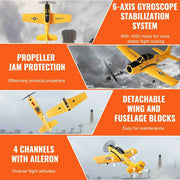 Load image into Gallery viewer, SucceBuy RC Plane 2.4G 4CH Remote Control Airplane with 6-Axis Gyro Stabilizer Aircraft Toy RC Glider for Kids Beginners Gifts