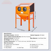 Charger l'image dans la visionneuse de galerie, Amocart Sandblasting Cabinet 25/40/60 Gallon Portable Benchtop Sand Blaster with Blasting Gun Nozzles for Paint Stain Rust