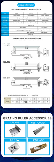 Load image into Gallery viewer, YU800-3 set 19 language 3 Axis DRO Display And 3 Pieces 5U Linear Glass Scale Encoder 50-1000mm Boring Machines Milling