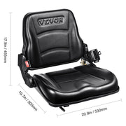 Bild in Galerie-Viewer laden, SucceBuy Universal Forklift Seat Fold Down Tractor Seat with Adjustable Angle Back and Micro Switch Comfortable Forklift Seat