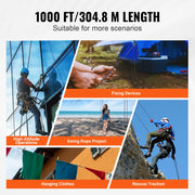 Load image into Gallery viewer, SucceBuy 3/16 in 250/1000ft Nylon Cord 32-Strand Design Multi-Purpose Rope for Outdoor Adventures Tree Work Emergency Situation