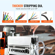Bild in Galerie-Viewer laden, SucceBuy Electric/Manual Wire Stripping Machine Cable Stripper Wire Peeler 370W 1.5-36mm 11 Channels for Scrap Copper Recycling