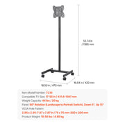 Load image into Gallery viewer, SucceBuy Rolling TV Stand Mobile TV Cart Suit for Various Sizes TV Portable TV Stand with Wheels for Living Room Bedroom Office