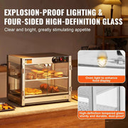 Load image into Gallery viewer, Amocart 2-Tier Commercial Food Warmer Display 800W Display Warmer 86℉~185℉Temperature 58L Hamburger Pizza Bread Fried Chicken