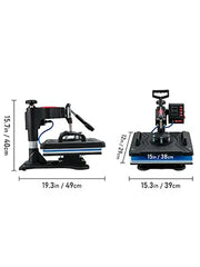 Bild in Galerie-Viewer laden, 12x15in Clamshell SucceBuy 5in1 Heat Press Machine Digital Precise Temperature Control Sublimation Transfer Printer Heat Press