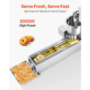 Load image into Gallery viewer, SucceBuy Commercial Automatic Donuts Machine Single Row 90 pcs/hour Electric High Power Maker with 3 Size Molds Auto Counting