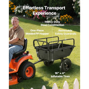 Load image into Gallery viewer, Amocart Garden Utility Trailer 10 Cu. Ft 500lbs ATV UTV Hauling Trailer Tow Behind Poly Dump Cart with 16" Tires for Lawn Mower