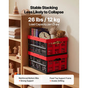Charger l'image dans la visionneuse de galerie, Amocart 32L 3 Packs Plastic Collapsible Storage Bins Stackable Folding Storage Crates Space-Saving Baskets for Home Organizing