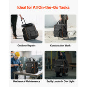 Load image into Gallery viewer, SucceBuy 110Lbs Rolling Tool Bag 25 Pockets Roller Tool Bag on Wheels with Telescoping Handle Toolbag Organizers for Mechanic