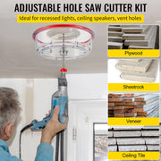 Load image into Gallery viewer, 40-200mm 40-300mm Adjustable Steel Hole Saw Cutter Kit w/ Shield Hole Cutter Drill Bit DIY Tool Sheetrock Veneer Slate