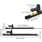 Load image into Gallery viewer, SucceBuy 43"/60" Clamp on Pallet Forks 2000/4000 lbs Tractor Bucket Forks Heavy Pallet Forks for Tractor Attachment Skid Steer