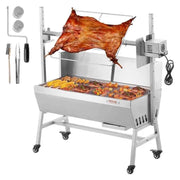 Bild in Galerie-Viewer laden, 【Premium】Amocart 35inch Rotisserie Grill Electric Motor Charcoal Spit Grill Stainless Steel Roaster w/Lock le Wheels for Campin