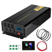 Load image into Gallery viewer, SucceBuy Pure Sine Wave Power Inverter 2500W/3500W/5000W 12V DC to 120V AC Aluminum Alloy LCD Screen & LED Indicators Power Use