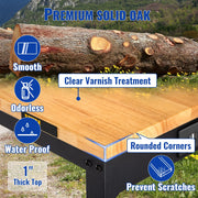 Load image into Gallery viewer, Amocart 2000 lbs Adjustable Garage Workbench 48/61" L x 20" W Work Table with 28.3"-38.1" Height & Hardwood Top for Office Home