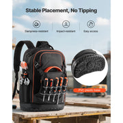 Load image into Gallery viewer, Amocart 65 Pockets Tool Bag Tool Backpack with Molded Base Electrician Jobsite Back Pack for Repairman Tools Storage Organizer