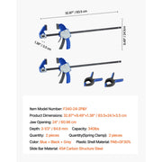 Load image into Gallery viewer, SucceBuy Bar Clamps 2Pcs 50" Parallel Clamp Set F Clamp w/ 1100lbs Load Limit High-strength Plastic and Carbon Steel Wood clamp