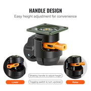 Load image into Gallery viewer, SucceBuy 4 Pcs Leveling Casters Heavy Duty Swivel Caster Wheels with Handle Design Height Adjustable Feet for Workbench Machine